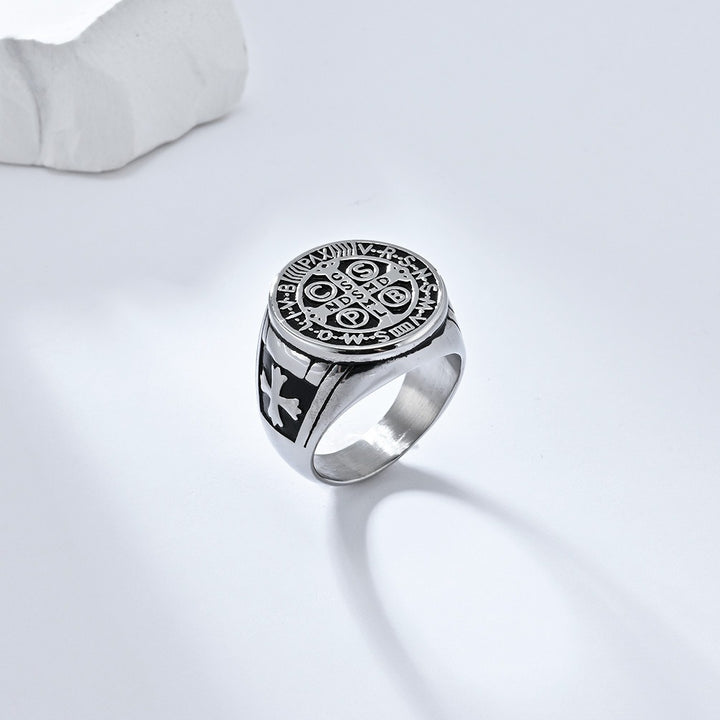 18K Gold/Silver Vintage Totem Light Luxury Niche Band