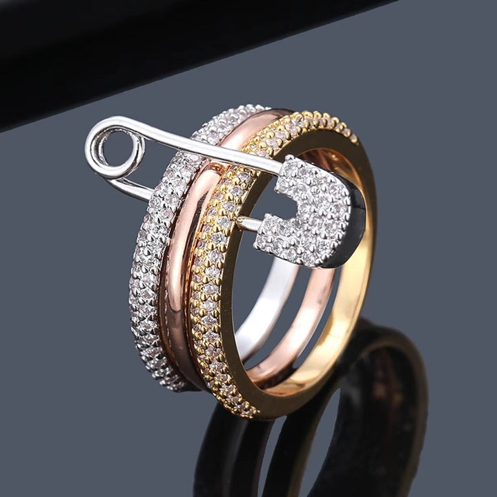 Convertible 3-Piece Stackable Ring Set with Detachable Safety Pin
