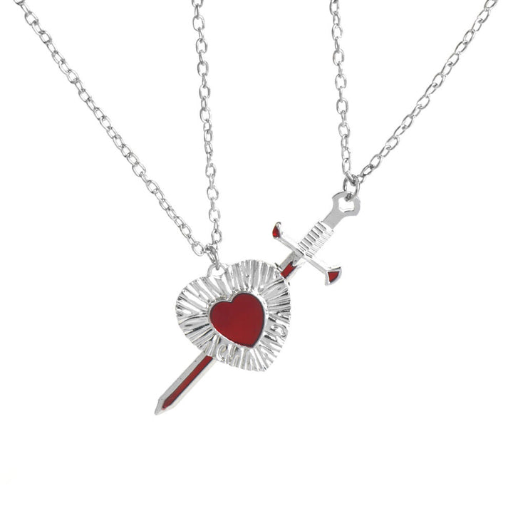 Dark-Style Sword-Through-Heart Niche Necklace