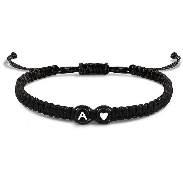 Personalized Initial & Heart Macrame Bracelet