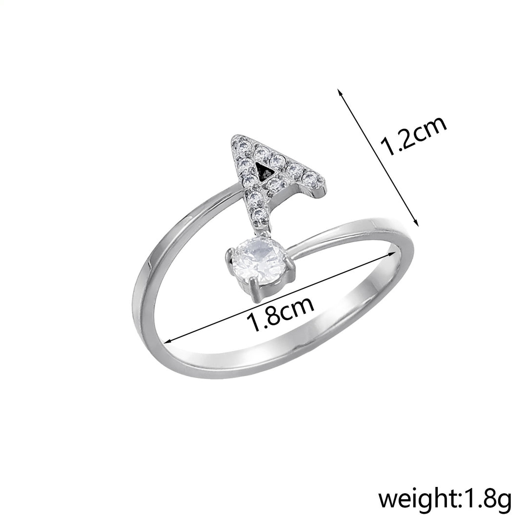 26-Letter Diamond-Inlaid Ring (Gold/Silver Version)