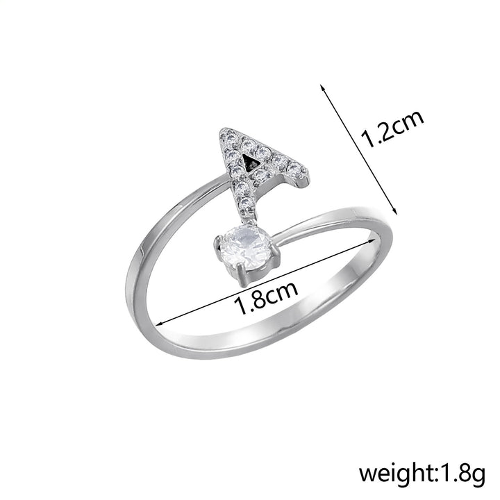 26-Letter Diamond-Inlaid Ring (Gold/Silver Version)