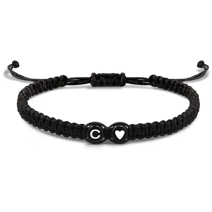 Personalized Initial & Heart Macrame Bracelet