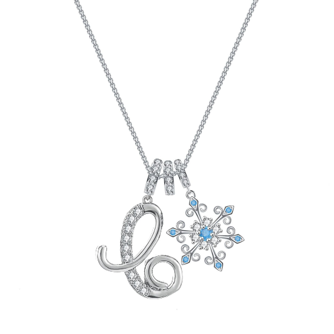 Diamond-Inlaid Light Luxury Girlish Pendant 26-Letter Snowflake Necklace