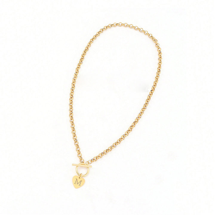 26 Letters Custom Heart OT Clasp Necklace