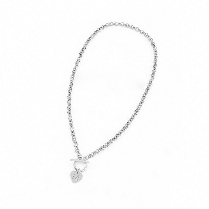26 Letters Custom Heart OT Clasp Necklace
