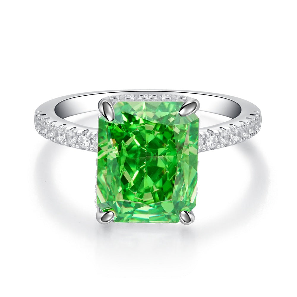 Colorful Square Diamond Ring A Luxurious Eye-Catcher