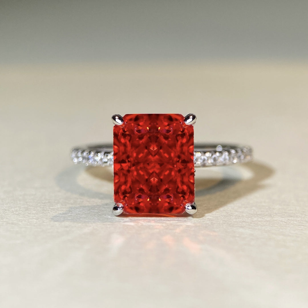 Colorful Square Diamond Ring A Luxurious Eye-Catcher
