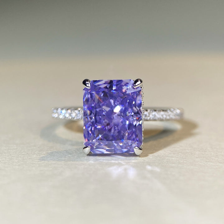 Colorful Square Diamond Ring A Luxurious Eye-Catcher