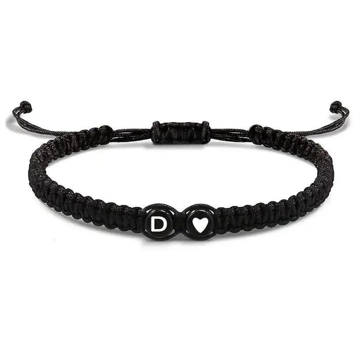 Personalized Initial & Heart Macrame Bracelet