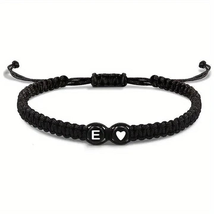 Personalized Initial & Heart Macrame Bracelet
