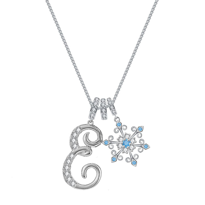 Diamond-Inlaid Light Luxury Girlish Pendant 26-Letter Snowflake Necklace