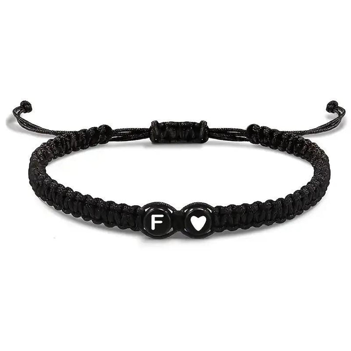 Personalized Initial & Heart Macrame Bracelet