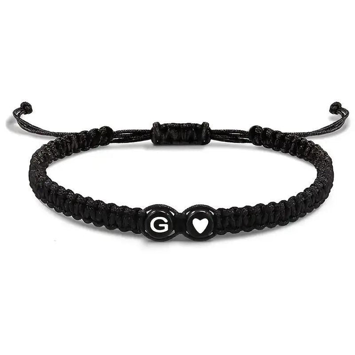 Personalized Initial & Heart Macrame Bracelet
