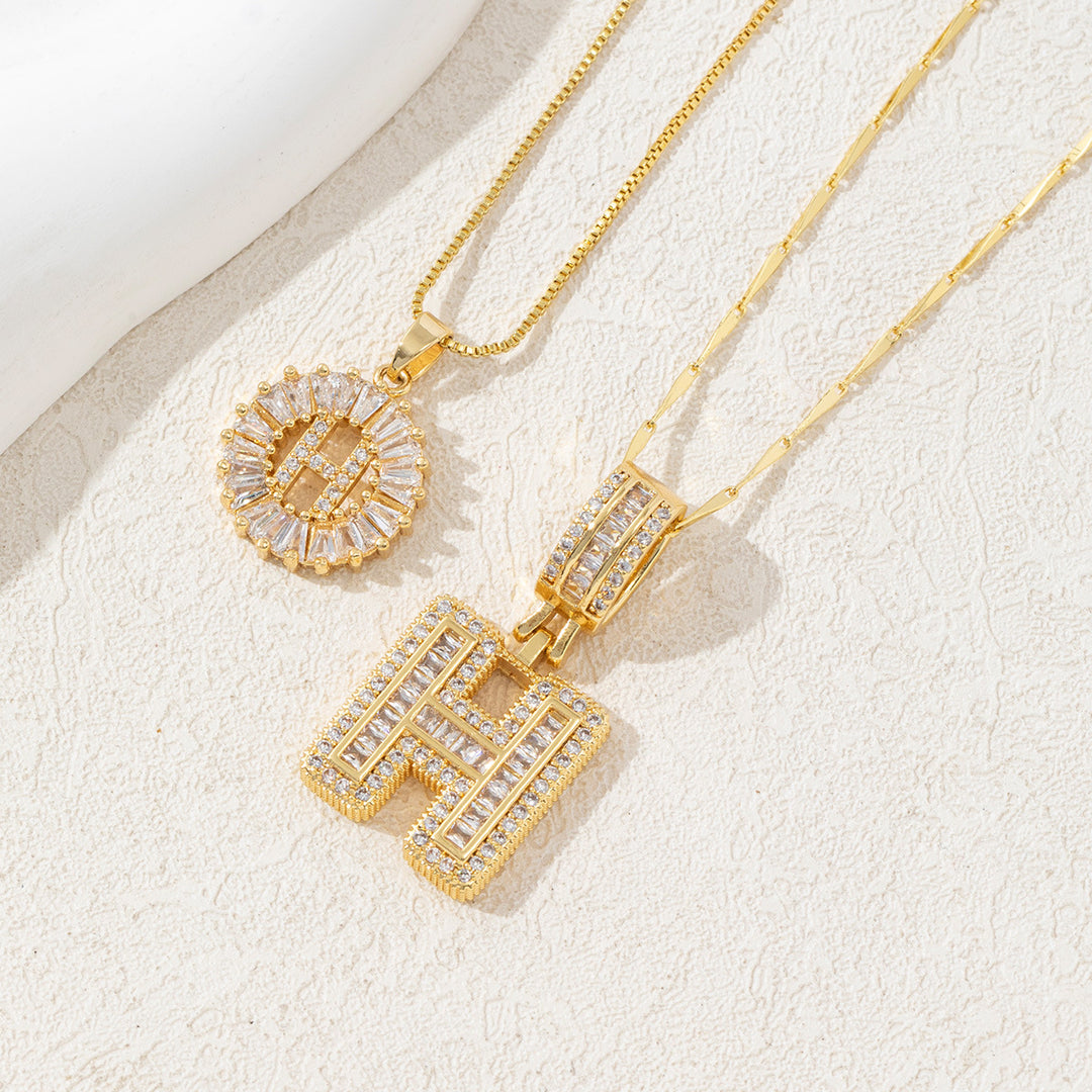 26 letter pendant necklace