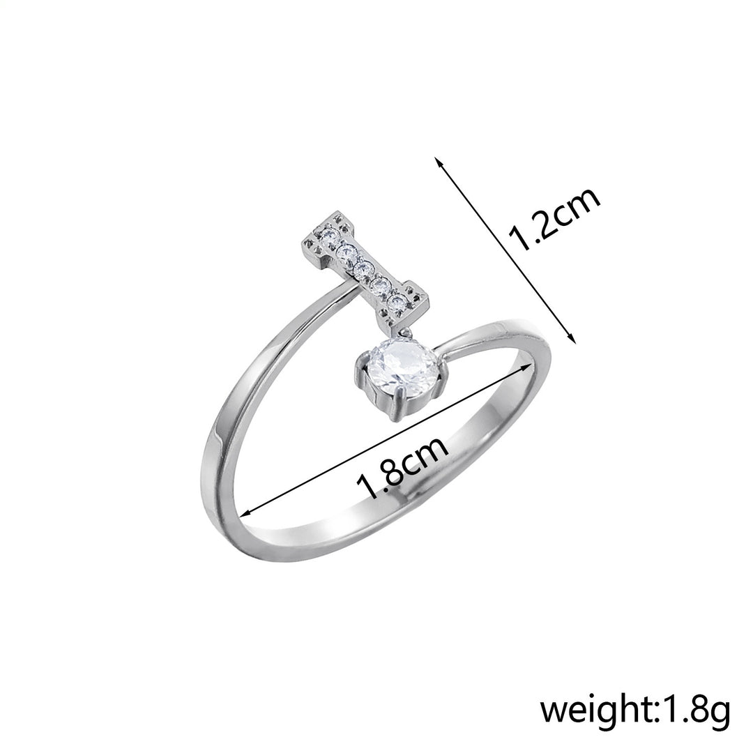 26-Letter Diamond-Inlaid Ring (Gold/Silver Version)