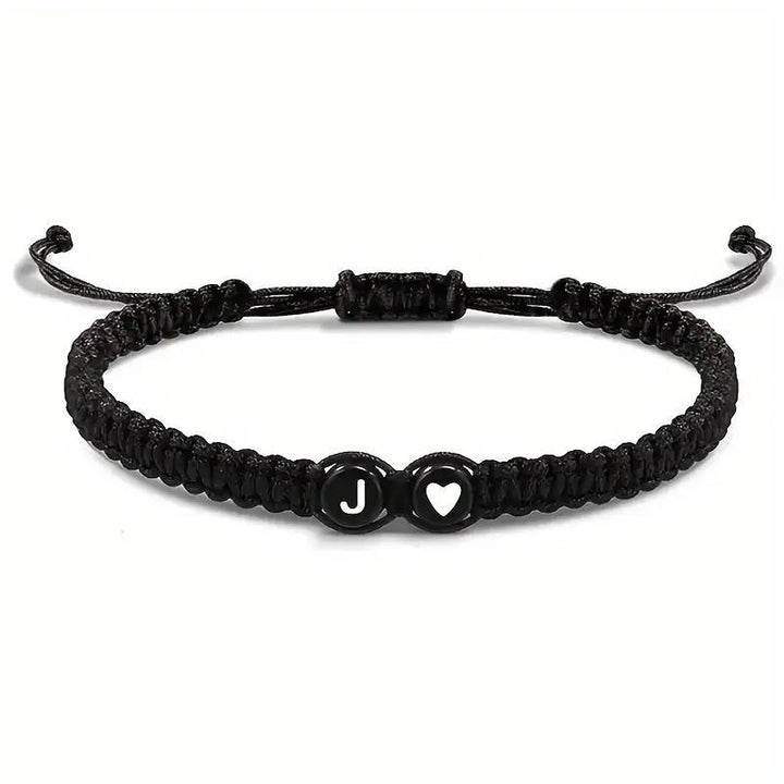 Personalized Initial & Heart Macrame Bracelet