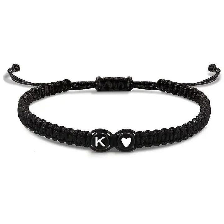 Personalized Initial & Heart Macrame Bracelet