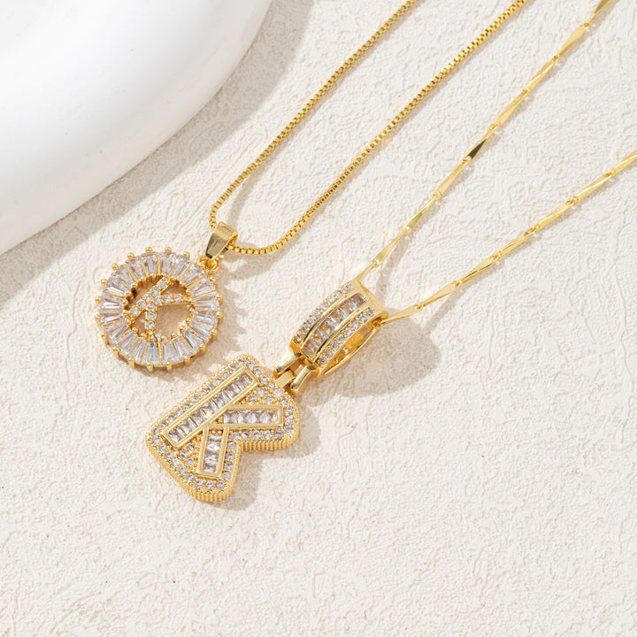 26 letter pendant necklace