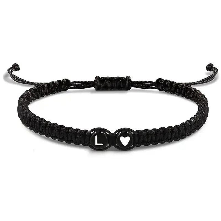 Personalized Initial & Heart Macrame Bracelet