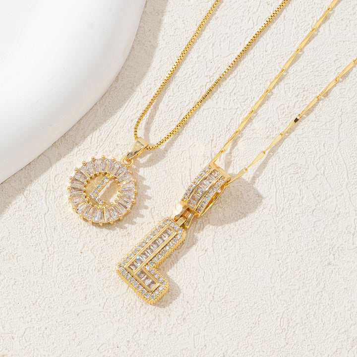 26 letter pendant necklace