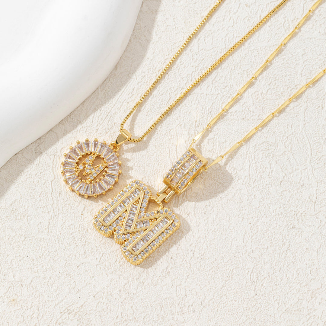 26 letter pendant necklace