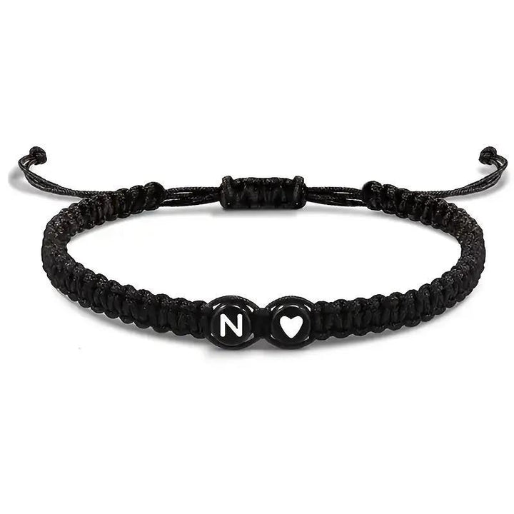 Personalized Initial & Heart Macrame Bracelet