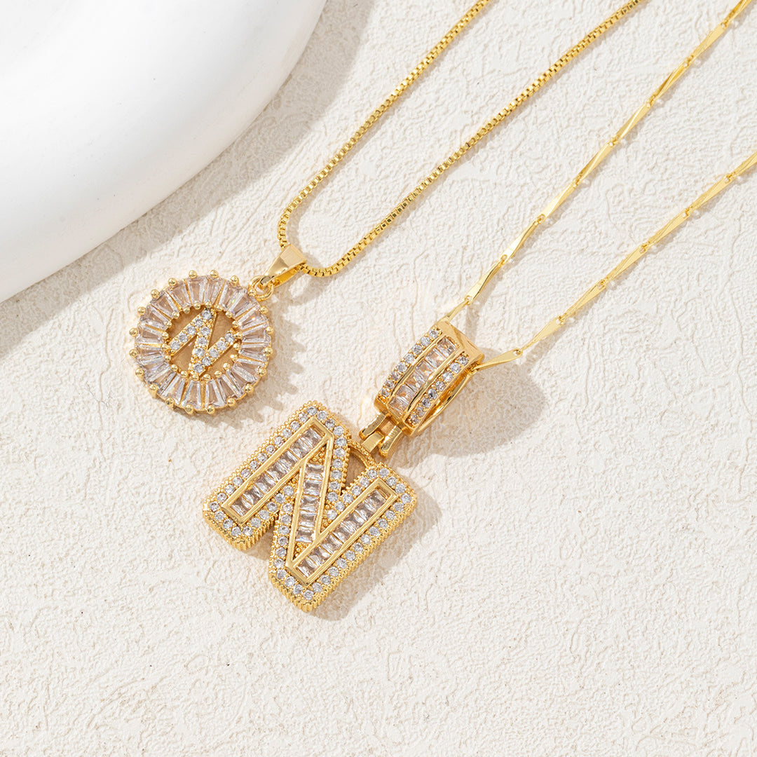 26 letter pendant necklace