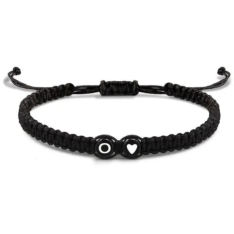 Personalized Initial & Heart Macrame Bracelet