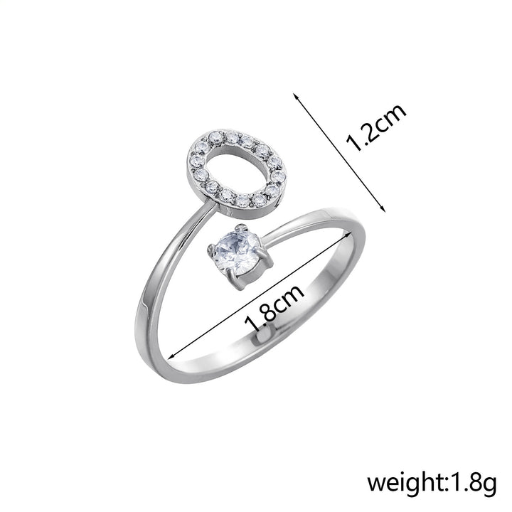 26-Letter Diamond-Inlaid Ring (Gold/Silver Version)