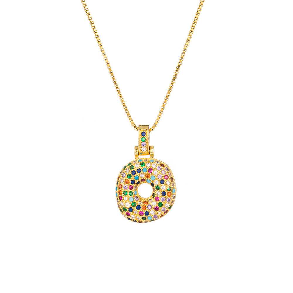 26 Letters Full-Diamond Colorful Necklace