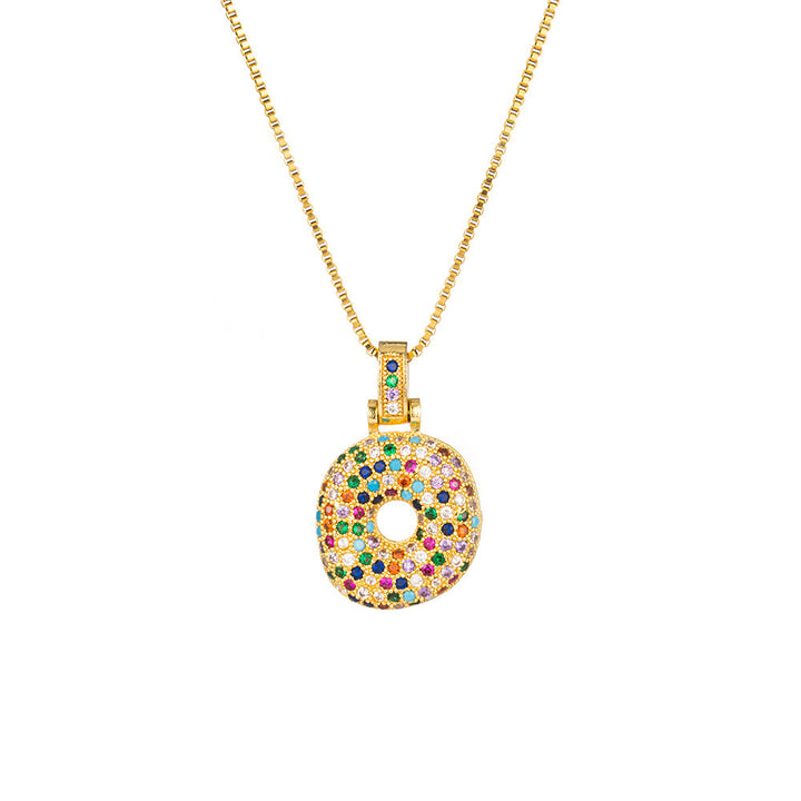 26 Letters Full-Diamond Colorful Necklace