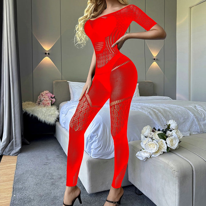 Seductive Fishnet Long Sleeve Bodysuit