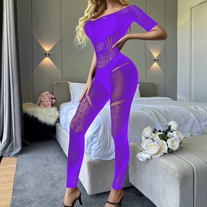 Seductive Fishnet Long Sleeve Bodysuit