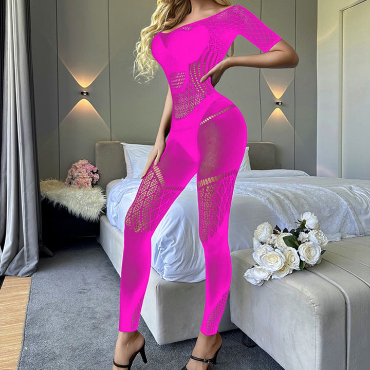 Seductive Fishnet Long Sleeve Bodysuit