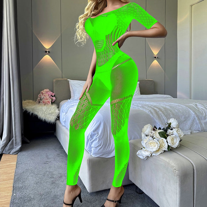 Seductive Fishnet Long Sleeve Bodysuit
