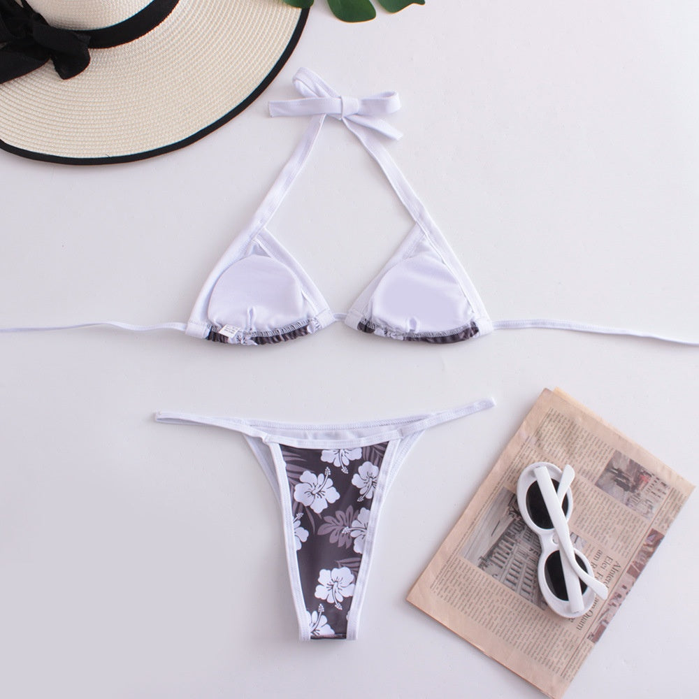 Floral Micro Triangle Bikini Set