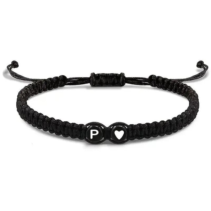 Personalized Initial & Heart Macrame Bracelet