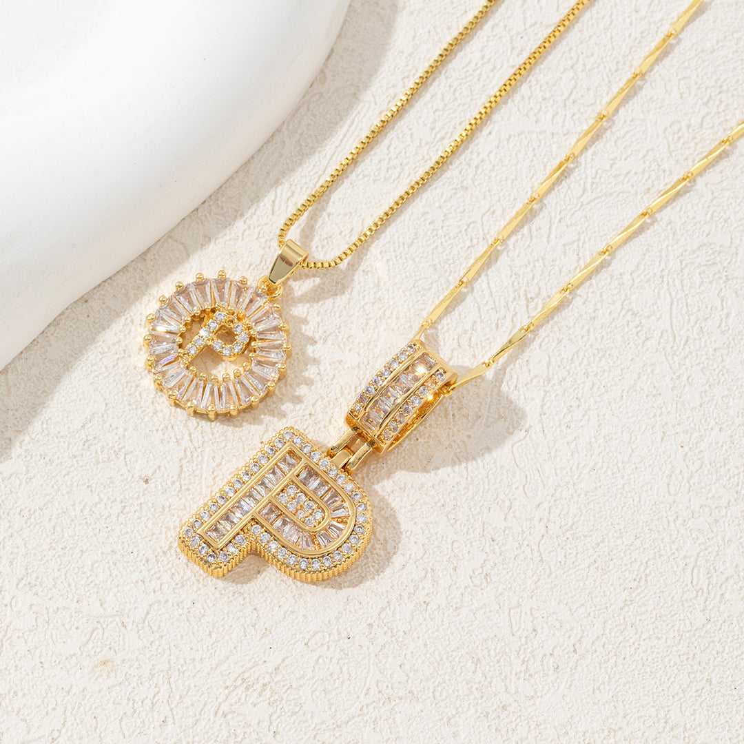 26 letter pendant necklace