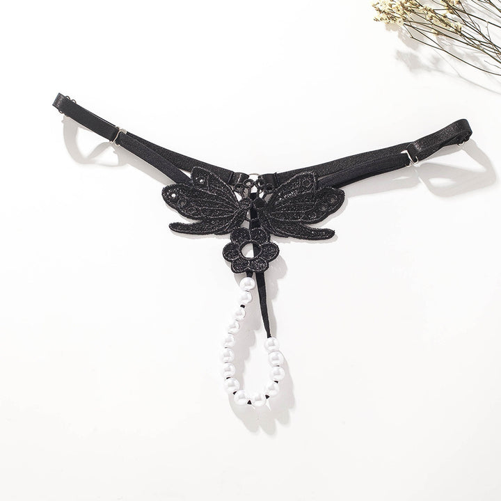 Butterfly Pearl Lace Thong