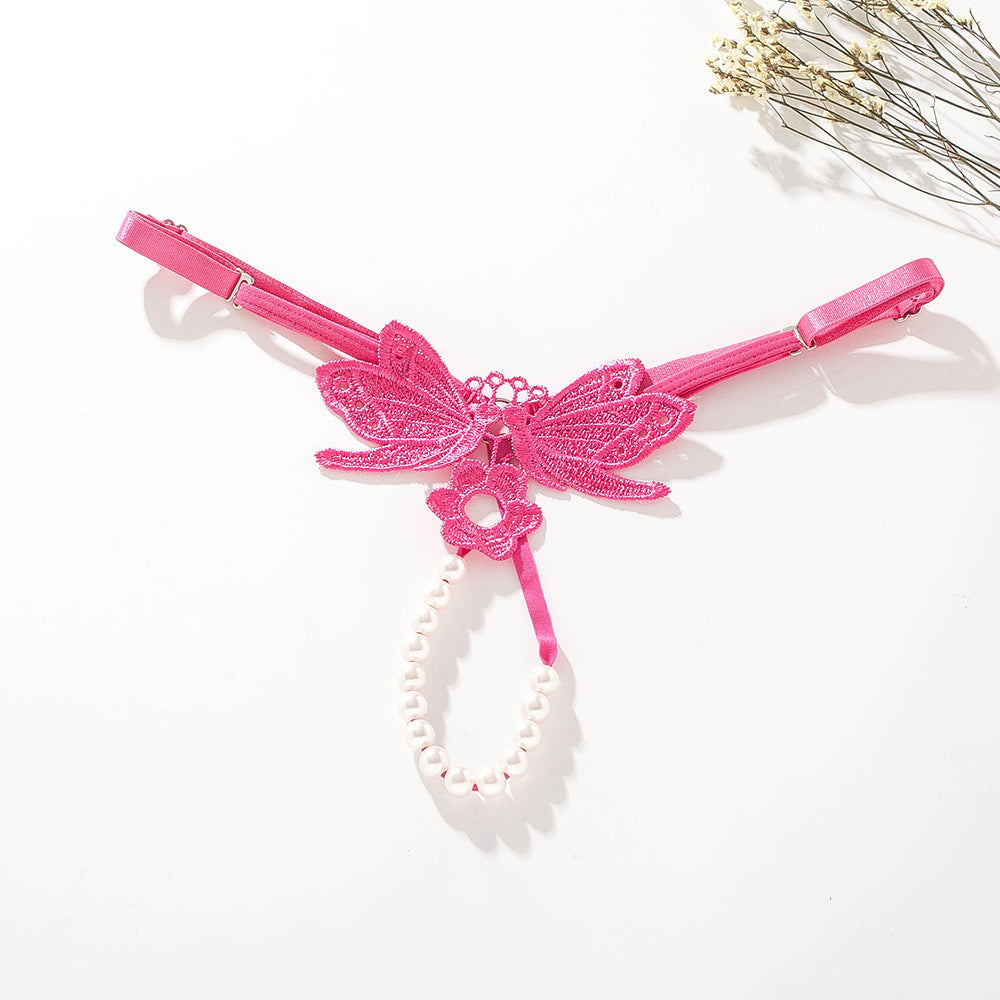 Butterfly Pearl Lace Thong