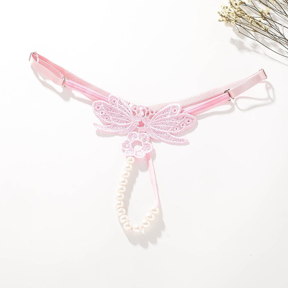 Butterfly Pearl Lace Thong