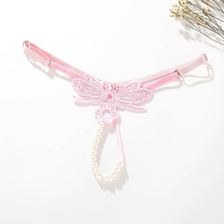 Butterfly Pearl Lace Thong