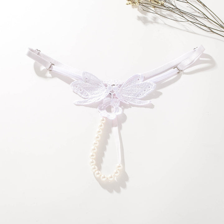 Butterfly Pearl Lace Thong