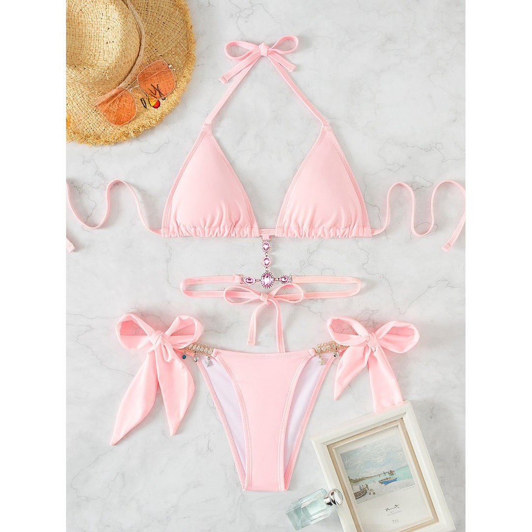 Sexy Rhinestone Chain Bikini Set