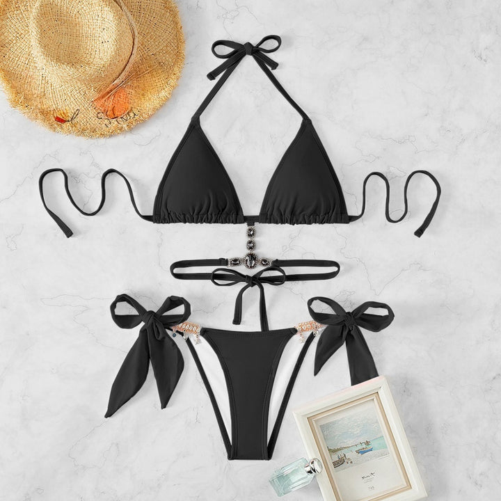 Sexy Rhinestone Chain Bikini Set