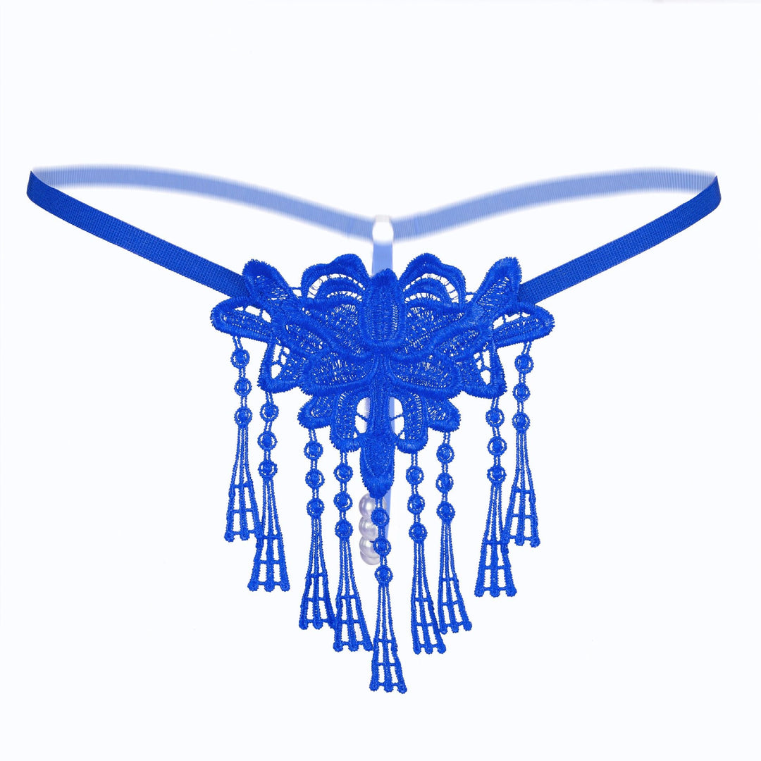 Sexy Lace Butterfly Tassel Thong