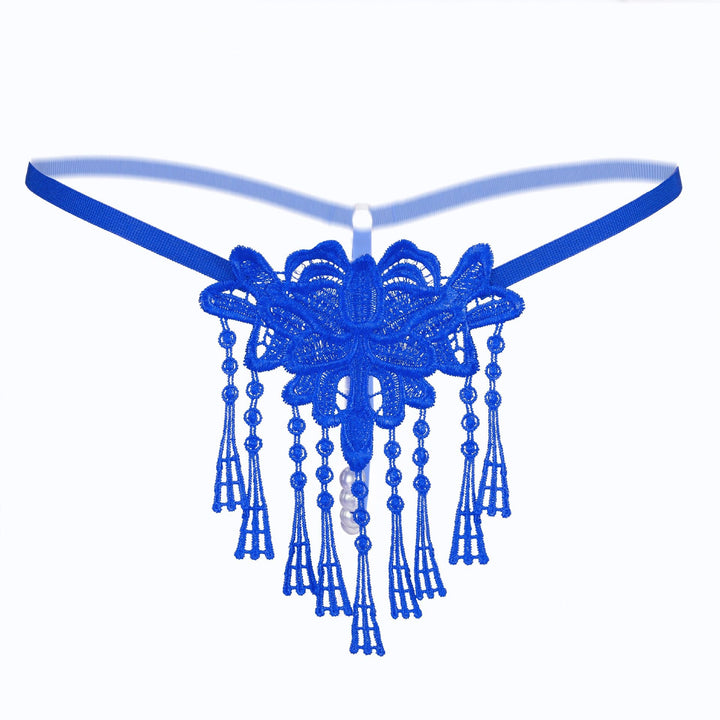 Sexy Lace Butterfly Tassel Thong