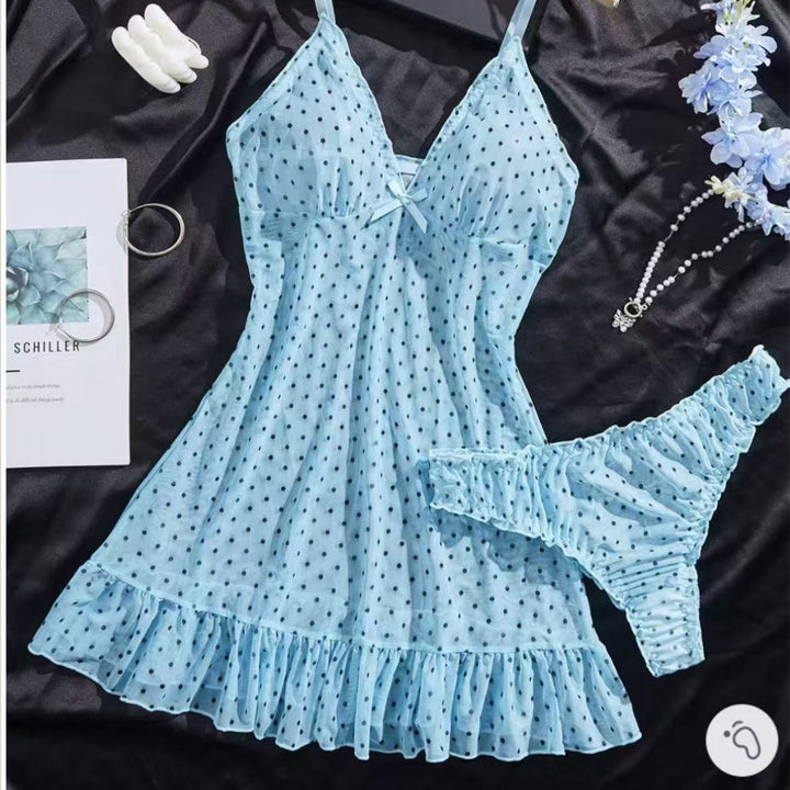 Polka Dot Sheer Babydoll Set