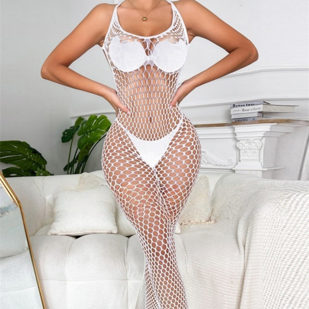 Full-Length Porthole Fishnet Catsuit